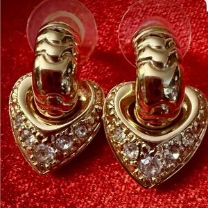 Vintage “Joan Rivers” Goldtone Heart Earrings “